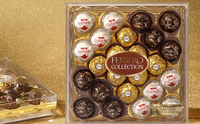 Ferrero Rocher 24 Count Assorted Gift Box on a Table
