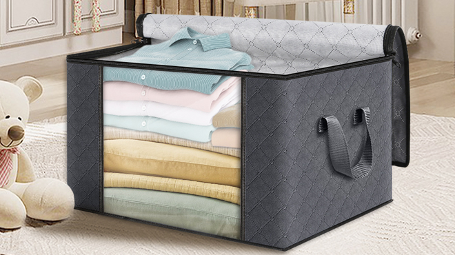 Foldable Blanket Storage Bag in Grey Color Foldable Blanket Storage Bag in Grey Color