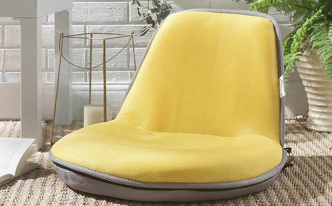 Foldable Floor Chair in Gray Yellow