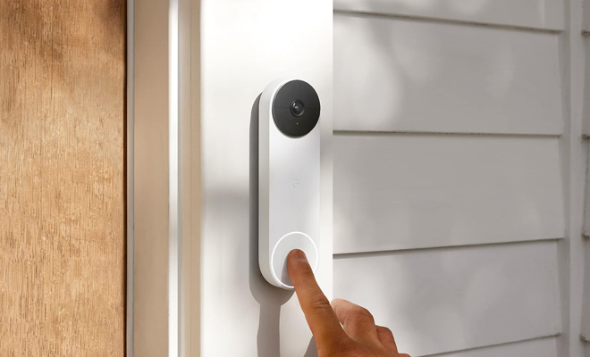 Google Nest Wireless Doorbell Camera in the Color Linen