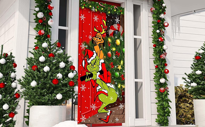Grinch Christmas Door Cover