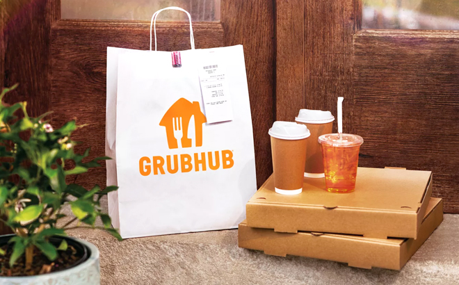Grubhub Food Delivery on a Doorstep