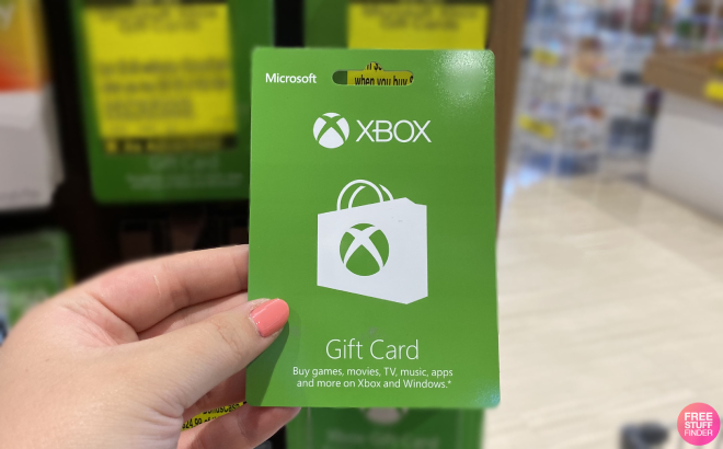 Hand Holding an Xbox Gift Card