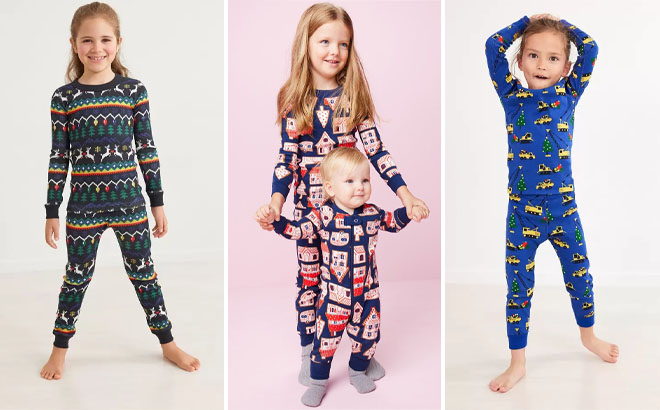 Hanna Andersson Kids Holiday Print Long John Pajama Sets