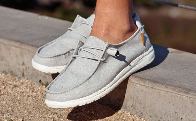 Hey Dude Womens Shoes in Light Blue Grey