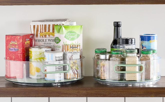 Highwall Turntables Filled with Goods and Condiments