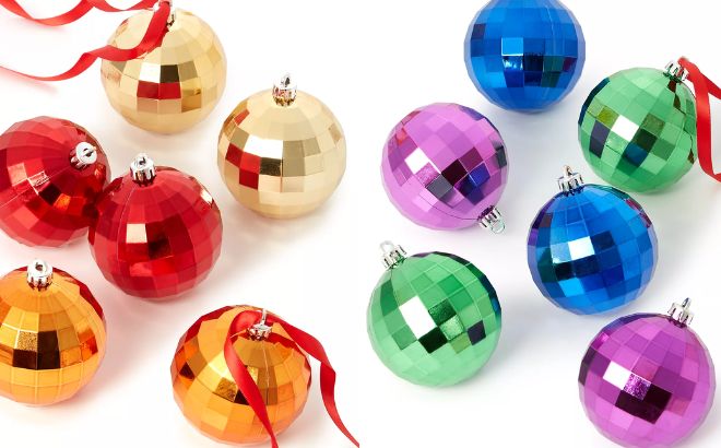 Holiday Lane Cheer Diamond Ball Ornaments