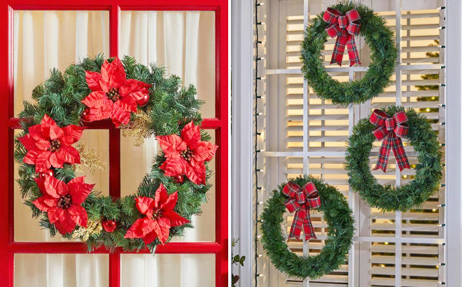 Home Accents Holiday 24-Inch Poinsettia Wreath 