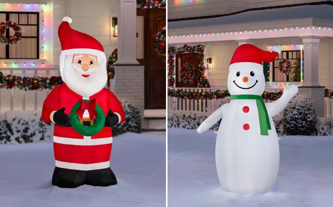 Home Accents Holiday Santa Christmas Inflatable and Snowman Inflatable