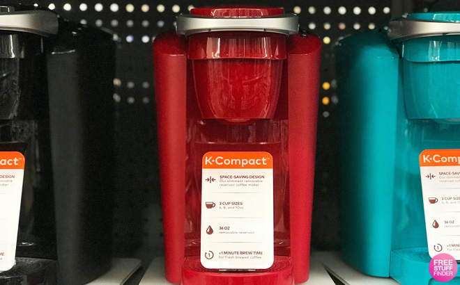 Keurig K Compact Single Serve Coffee Maker on a Shelf