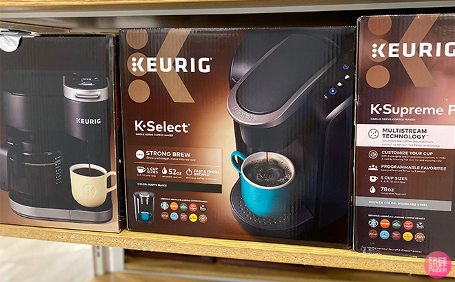 Keurig K Select Single Serve K Cup Pod Coffee Maker with Strength Control on a Shelf at Kohls