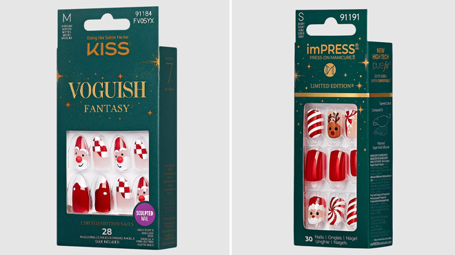 Kiss Voguish Fantasy Melting Holiday Press On Nails and Kiss imPRESS Adorabell Holiday Press On Nails