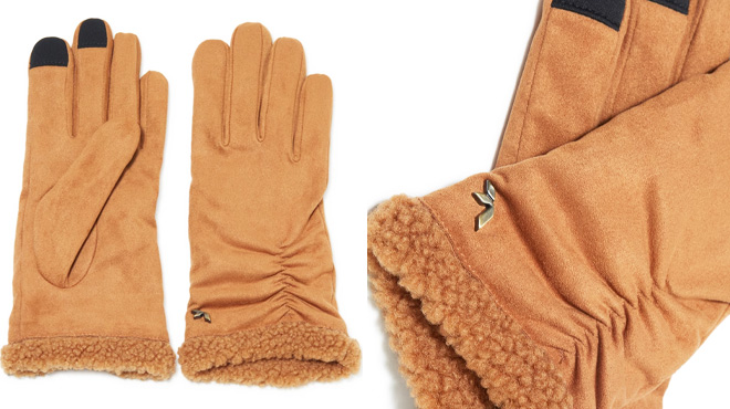 Koolaburra By UGG Fuzzy Ruched Touch Screen Gloves