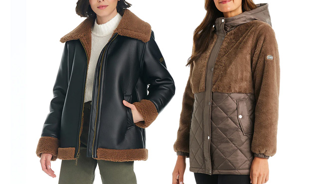 Koolaburra by UGGThistle Quilted Puffer Jacket on the Left Black Brown Moto Jacket on the Right