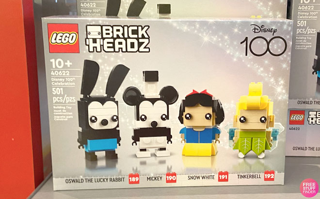 LEGO Disney 100th Celebration Brickheadz Set 501 Piece on a Shelf