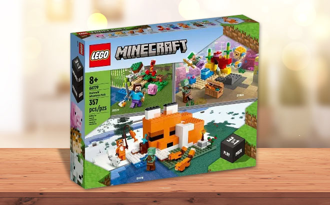 LEGO Minecraft Overworld Adventures 3 in 1 Set on a Table