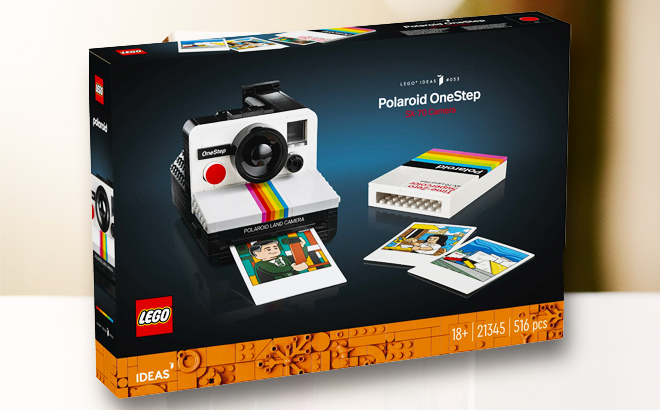 LEGO Polaroid One Step Camera on a Table