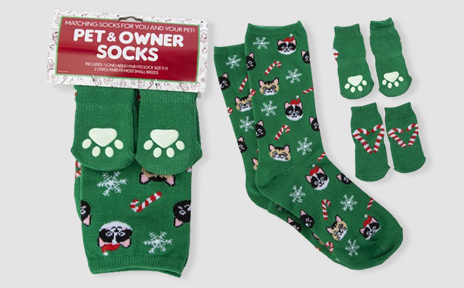 Ladies Pet Owner Matching Holiday Socks Set Ladies Pet Owner Matching Holiday Socks Set