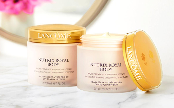 Lancome 2 Pack Body Balm on White Table