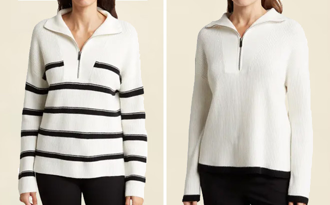 Laundry by Shelli Segal Quarter Zip Womens Pullovers
