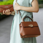 MKF Hadley Vegan Leather Womens Satchel Handbag Wristlet Wallet in Brown