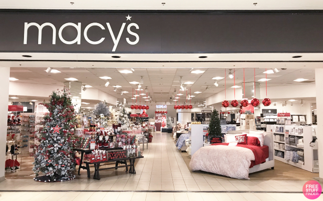 Macys with Christmas Decor Storefront