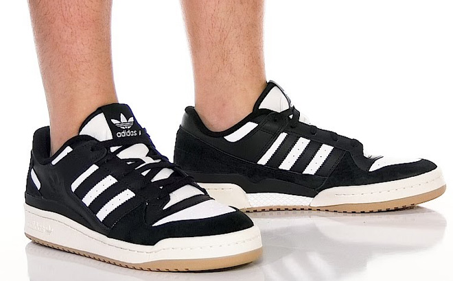 Man is Wearing Adidas Adidas Mens Originals Forum Low Casual Shoes