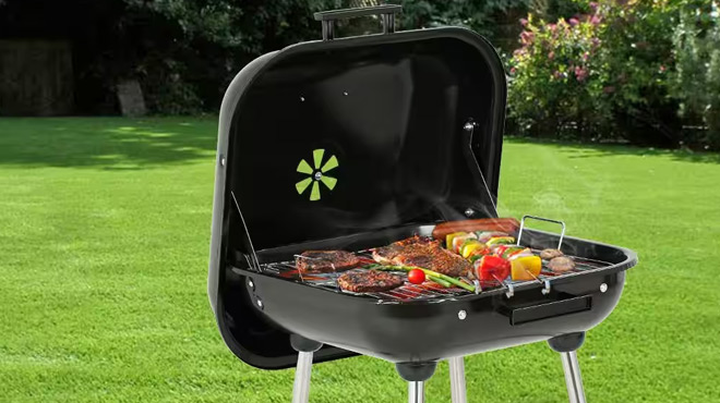 Master Cook Portable Square Charcoal Grill 18 in
