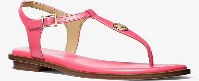 Michael Kors Mallory Leather T Strap Sandal Geranium Michael Kors Mallory Leather T Strap Sandal Geranium