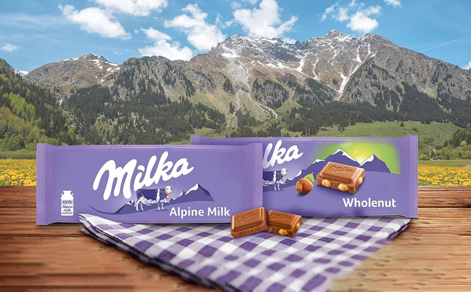 Milka Chocolates on the Table Milka Chocolates on the Table