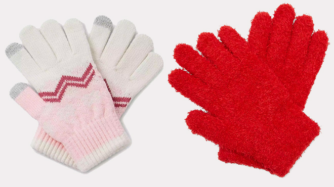 Mixit Touch Tech 1 Pair Cold Weather Gloves and Mixit Fluffy Cold Weather Gloves