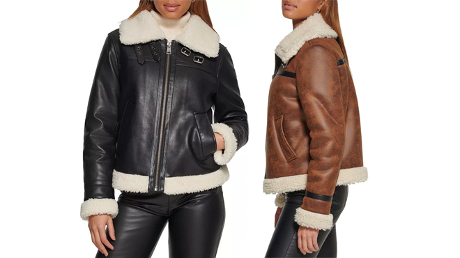 Models Wearing Levis Faux Fur Moto Jacket Models Wearing Levis Faux Fur Moto Jacket