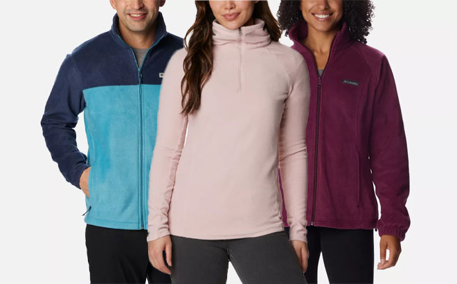 Models Wearing a Columbia Fleece Jackets