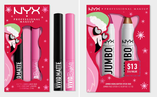 NYX Vivid Liner Duo and Jumbo Highlighter Stick Duo Holiday Gift Sets