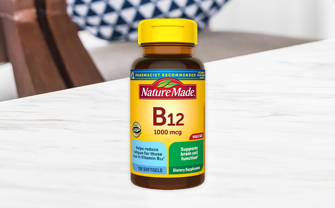 Nature Made Vitamin B12 1000 mcg on the Table Nature Made Vitamin B12 1000 mcg on the Table