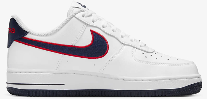 Nike Air Force 1 07 Womens Shoes in White University Red Color