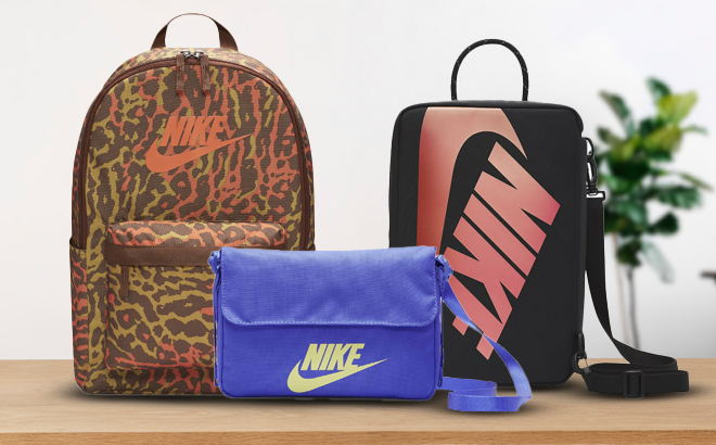 Nike Bags on a Table