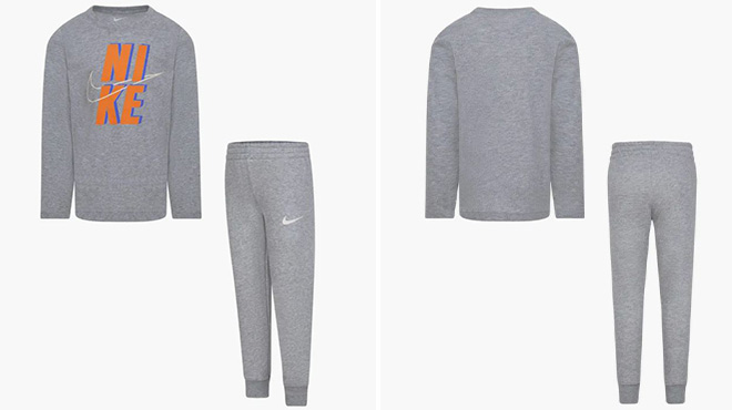Nike Kids Script Long Sleeve T-Shirt & Joggers