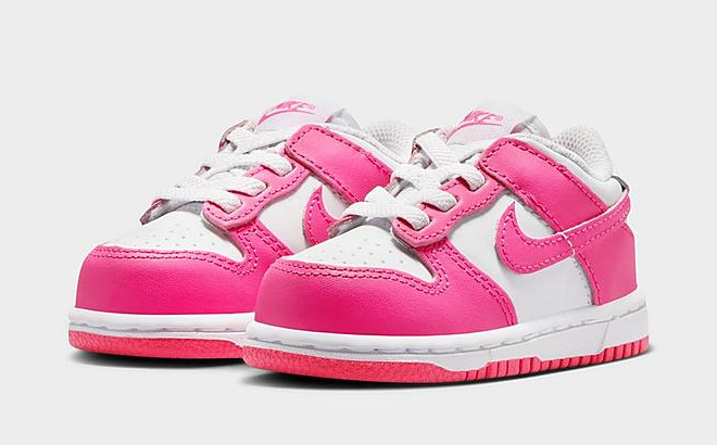 Nike Toddler Girls Dunk Low Shoes on Gray Background
