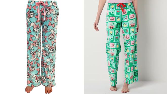 North Pole Trading Co Womens Pajama Pants Disney and Peanuts
