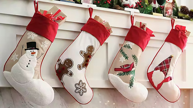 North Pole Trading Co Very Merry Character Christmas Stocking