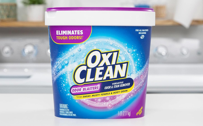 OxiClean Odor Blasters Stain Remover Powder 5 Pound on a Table