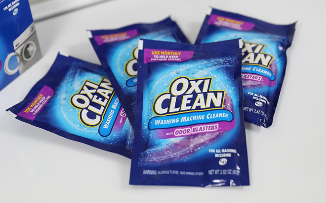 OxiClean Washing Machine Cleaner with Odor Blasters 4 Count