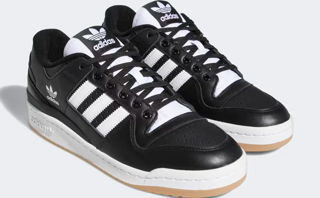 Pair of Adidas Mens Forum 84 Low Shoes in Black