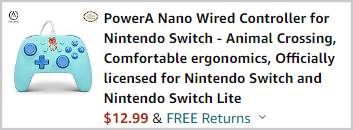 PowerA Nano Wired Controller for Nintendo Switch Checkout Screenshot