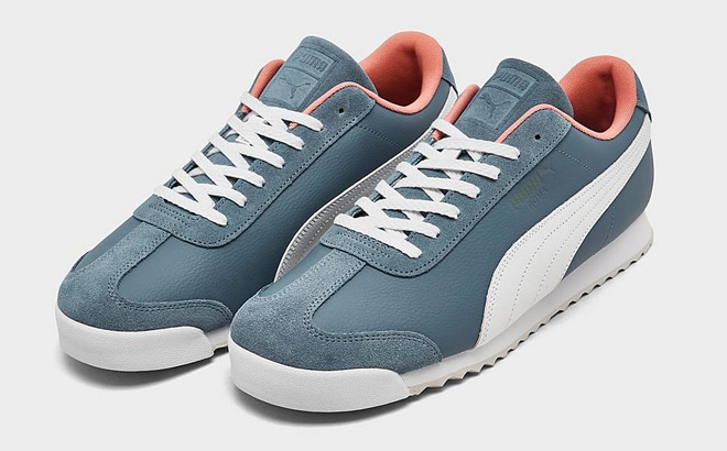 Puma Mens Roma Basic Casual Shoes on a Gray Background