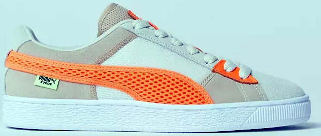 Puma Suede Backpack Sneakers on a White Background