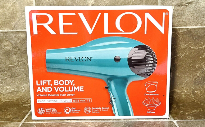 Revlon Volume Booster Hair Dryer on Tile Floor