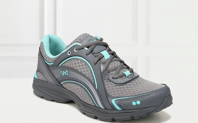Ryka Womens Sky Walking Shoes in Gray Mesh Color