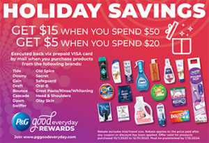 Screenshot of Holiday Savings PG Rebate